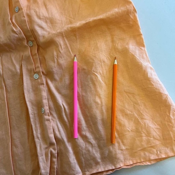 RICHARD Malcolm Irish Linen peach v-neck L - Picture 6 of 7